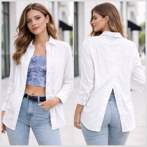 Define Your Inspiration- Women's Button Down back Split Blouse